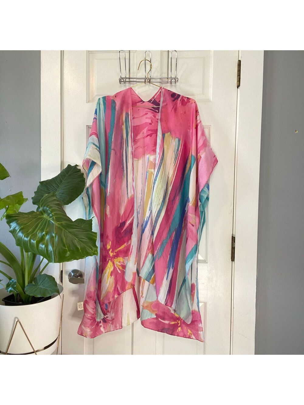 Festival Kimono Boho Art-to-Wear Fairy Indie Artsy Flowy Silky Duster Coverup